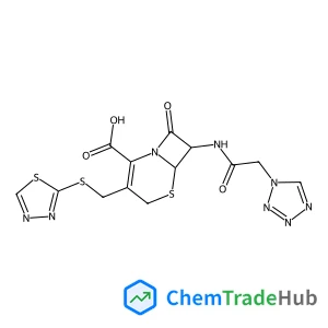 (6R,7R)-8-Oxo-7-[(1H-tetrazol-1-ylacetyl)amino]-3-[(1,3,4-thiadiazol-2-ylsulfanyl)methyl]-5-thia-1-azabicyclo[4.2.0]oct-2-ene-2-carboxylic acid