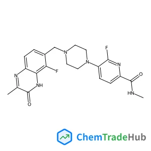 6-Fluoro-5-{4-[(5-fluoro-2-methyl-3-oxo-3,4-dihydro-6-quinoxalinyl)methyl]-1-piperazinyl}-N-methyl-2-pyridinecarboxamide