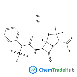 Disodium 3,3-dimethyl-7-oxo-6-{[phenyl(sulfonato)acetyl]amino}-4-thia-1-azabicyclo[3.2.0]heptane-2-carboxylate