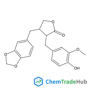 (3R,4R)-4-(1,3-Benzodioxol-5-ylmethyl)-3-(4-hydroxy-3-methoxybenzyl)dihydro-2(3H)-furanone