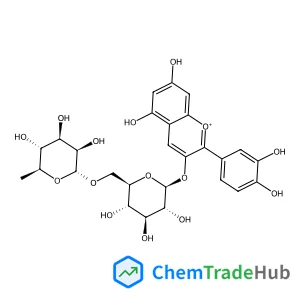 2-(3,4-Dihydroxyphenyl)-5,7-dihydroxy-3-chromeniumyl 6-O-(6-deoxy-alpha-L-mannopyranosyl)-beta-D-glucopyranoside