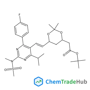 2-Methyl-2-propanyl {(4R,6S)-6-[(E)-2-{4-(4-fluorophenyl)-6-isopropyl-2-[methyl(methylsulfonyl)amino]-5-pyrimidinyl}vinyl]-2,2-dimethyl-1,3-dioxan-4-yl}acetate
