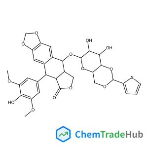 (5S,5aR,8aR,9R)-9-(4-Hydroxy-3,5-dimethoxyphenyl)-8-oxo-5,5a,6,8,8a,9-hexahydrofuro[3',4':6,7]naphtho[2,3-d][1,3]dioxol-5-yl 4,6-O-(2-thienylmethylene)-beta-D-glucopyranoside