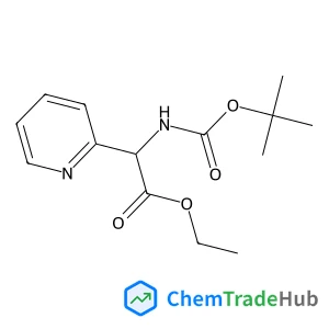 Ethyl ({[(2-methyl-2-propanyl)oxy]carbonyl}amino)(2-pyridinyl)acetate structure