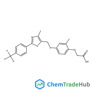 {2-Methyl-4-[({4-methyl-2-[4-(trifluoromethyl)phenyl]-1,3-thiazol-5-yl}methyl)sulfanyl]phenoxy}acetic acid