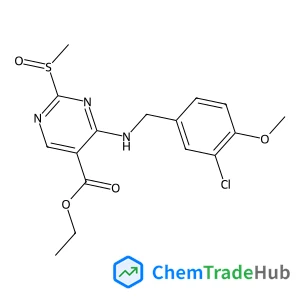 Ethyl 4-((3-chloro-4-methoxybenzyl)amino)-2-(methylsulfinyl)pyrimidine-5-carboxylate