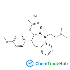 (2S,3S)-5-[2-(Dimethylamino)ethyl]-2-(4-methoxyphenyl)-4-oxo-2,3,4,5-tetrahydro-1,5-benzothiazepin-3-yl acetate hydrochloride (1:1)
