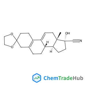 (8S,13S,14S,17R)-17-Hydroxy-13-methyl-1,2,4,6,7,8,12,13,14,15,16,17-dodecahydrospiro[cyclopenta[a]phenanthrene-3,2'-[1,3]dioxolane]-17-carbonitrile