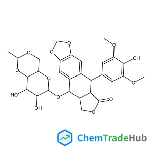 (5S,5aR,8aR,9R)-9-(4-Hydroxy-3,5-dimethoxyphenyl)-8-oxo-5,5a,6,8,8a,9-hexahydrofuro[3',4':6,7]naphtho[2,3-d][1,3]dioxol-5-yl 4,6-O-[(1R)-ethylidene]-beta-D-glucopyranoside