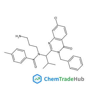 N-(3-Aminopropyl)-N-[(1R)-1-(3-benzyl-7-chloro-4-oxo-3,4-dihydro-2-quinazolinyl)-2-methylpropyl]-4-methylbenzamide