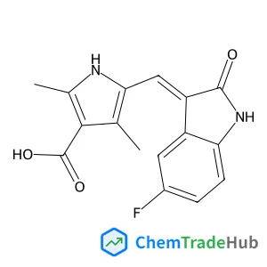 (3Z)-3-[(3,5-Dimethyl-4-carboxy-1H-pyrrol-2-yl)methylidene]-5-fluoro-1,3-dihydro-2H-indol-2-one
