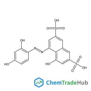 4-[(2,4-Dihydroxyphenyl)diazenyl]-5-hydroxy-2,7-naphthalenedisulfonic acid structure
