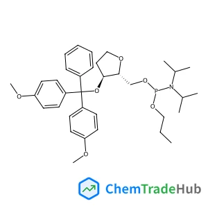 1,4-Anhydro-3-O-[bis(4-methoxyphenyl)(phenyl)methyl]-2-deoxy-5-O-[(diisopropylamino)(propoxy)phosphino]-D-erythro-pentitol