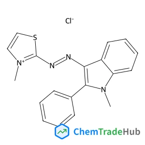 (1-methyl-2-phenylindol-3-yl)-(3-methyl-1,3-thiazol-3-ium-2-yl)diazene;chloride (1-methyl-2-phenylindol-3-yl)-(3-methyl-1,3-thiazol-3-ium-2-yl)diazene;chloride