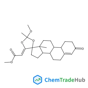 Methyl (2E)-[(8R,9S,10R,13S,14S,17R)-2'-methoxy-2',13-dimethyl-3-oxo-1,2,3,6,7,8,9,10,11,12,13,14,15,16-tetradecahydrospiro[cyclopenta[a]phenanthrene-17,4'-[1,3]dioxolan]-5'-ylidene]acetate