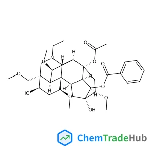 (1alpha,3alpha,6alpha,14beta,16beta)-8-Acetoxy-20-ethyl-3,13-dihydroxy-1,6,16-trimethoxy-4-(methoxymethyl)aconitan-14-yl benzoate (1alpha,3alpha,6alpha,14beta,16beta)-8-Acetoxy-20-ethyl-3,13-dihydroxy-1,6,16-trimethoxy-4-(methoxymethyl)aconitan-14-yl benzoate