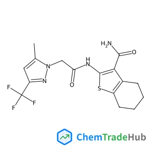2-({[5-Methyl-3-(trifluoromethyl)-1H-pyrazol-1-yl]acetyl}amino)-4,5,6,7-tetrahydro-1-benzothiophene-3-carboxamide