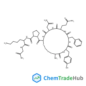 1-{[(4R,7S,10S,13S,16S,19R)-19-Amino-7-(2-amino-2-oxoethyl)-10-(3-amino-3-oxopropyl)-13-benzyl-16-(4-hydroxybenzyl)-6,9,12,15,18-pentaoxo-1,2-dithia-5,8,11,14,17-pentaazacycloicosan-4-yl]carbonyl}-L-p
rolyl-L-lysylglycinamide