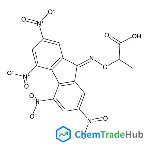 (+) (-)-A-2,4,5,7-TETRANITRO-9-FLUORENYLIDENEAMINOOXYPROPIONIC ACID (NOT OPTICALLY ACTIVE)