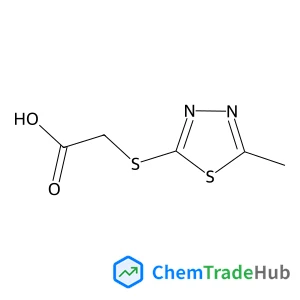 [(5-Methyl-1,3,4-thiadiazol-2-yl)sulfanyl]acetic acid structure