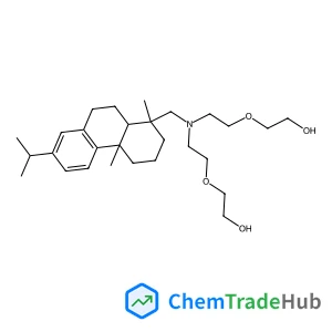 2,2'-[(Abieta-8,11,13-trien-18-ylimino)bis(2,1-ethanediyloxy)]diethanol structure