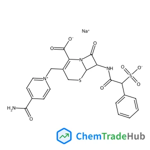 Sodium (6R,7R)-3-[(4-carbamoyl-1-pyridiniumyl)methyl]-8-oxo-7-{[(2R)-2-phenyl-2-sulfonatoacetyl]amino}-5-thia-1-azabicyclo[4.2.0]oct-2-ene-2-carboxylate