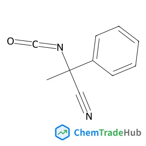 2-isocyanato-2-phenylpropanenitrile structure