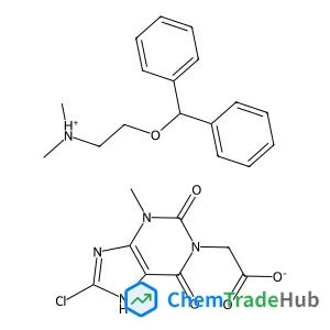 8-Chloro-1,3-dimethyl-3,9-dihydro-1H-purine-2,6-dione - 2-(diphenylmethoxy)-N,N-dimethylethanamine (1:1)