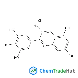 3,5,7-Trihydroxy-2-(3,4,5-trihydroxyphenyl)chromenium chloride