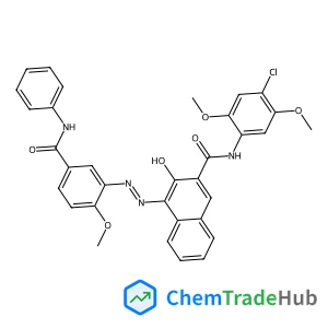 N-(4-Chloro-2,5-dimethoxyphenyl)-3-hydroxy-4-{(E)-[2-methoxy-5-(phenylcarbamoyl)phenyl]diazenyl}-2-naphthamide