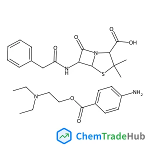 Hydrogen (2S,5R,6R)-3,3-dimethyl-7-oxo-6-[(phenylacetyl)amino]-4-thia-1-azabicyclo[3.2.0]heptane-2-carboxylate - 2-(diethylamino)ethyl 4-aminobenzoate (1:1:1)