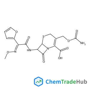 (6R,7R)-3-[(carbamoyloxy)methyl]-7-[(2Z)-2-(furan-2-yl)-2-(methoxyimino)acetamido]-8-oxo-5-thia-1-azabicyclo[4.2.0]oct-2-ene-2-carboxylic acid