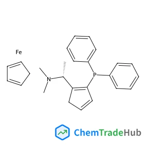1,2,3,4,5-Cyclopentanepentayl, 1-[(1R)-1-(dimethylamino)ethyl]-2-(diphenylphosphino)-, compd. with 1,2,3,4,5-cyclopentanepentayl, iron salt (1:1:1)