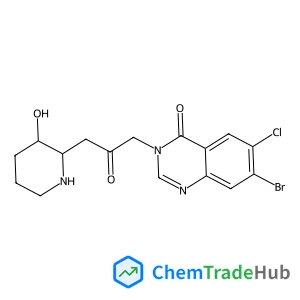 7-Bromo-6-chloro-3-{3-[(2S,3R)-3-hydroxy-2-piperidinyl]-2-oxopropyl}-4(3H)-quinazolinone