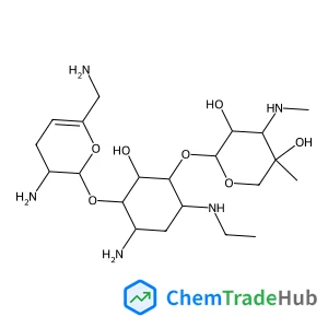 (1S,2S,3R,4S,6R)-4-Amino-3-{[(2S,3R)-3-amino-6-(aminomethyl)-3,4-dihydro-2H-pyran-2-yl]oxy}-6-(ethylamino)-2-hydroxycyclohexyl 3-deoxy-4-C-methyl-3-(methylamino)-beta-L-arabinopyranoside