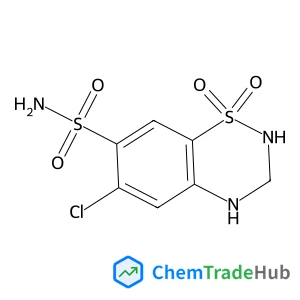 6-Chloro-3,4-dihydro-2H-1,2,4-benzothiadiazine-7-sulfonamide 1,1-dioxide
