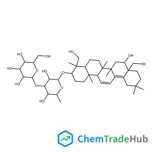 (3beta,16beta)-16,23,28-Trihydroxyoleana-11,13(18)-dien-3-yl 6-deoxy-3-O-beta-D-glucopyranosyl-beta-D-galactopyranoside (3beta,16beta)-16,23,28-Trihydroxyoleana-11,13(18)-dien-3-yl 6-deoxy-3-O-beta-D-glucopyranosyl-beta-D-galactopyranoside
