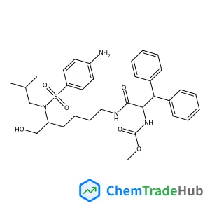Methyl N-((1S)-1-(((5S)-5-((4-aminophenyl)sulfonyl-isobutyl-amino)-6-hydroxy-hexyl)carbamoyl)-2,2-diphenyl-ethyl)carbamate