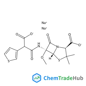 Disodium (2S,5R,6S)-6-{[carboxylato(3-thienyl)acetyl]amino}-6-methoxy-3,3-dimethyl-7-oxo-4-thia-1-azabicyclo[3.2.0]heptane-2-carboxylate