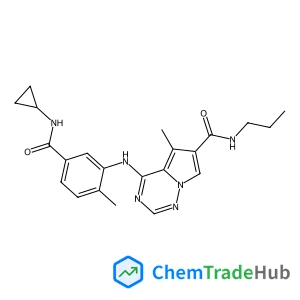 4-{[5-(Cyclopropylcarbamoyl)-2-methylphenyl]amino}-5-methyl-N-propylpyrrolo[2,1-f][1,2,4]triazine-6-carboxamide