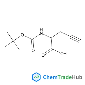 (2S)-2-({[(2-Methyl-2-propanyl)oxy]carbonyl}amino)-4-pentynoic acid structure