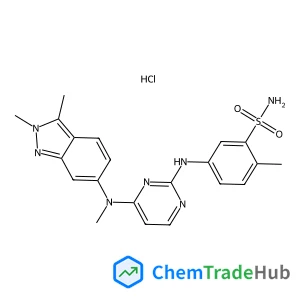 5-({4-[(2,3-Dimethyl-2H-indazol-6-yl)(methyl)amino]-2-pyrimidinyl}amino)-2-methylbenzenesulfonamide hydrochloride (1:1)