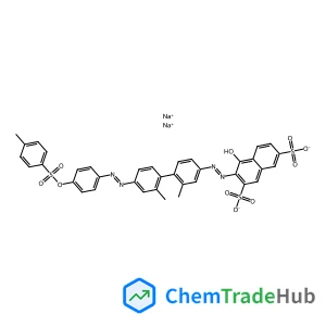 Disodium 3-[(E)-{2,2'-dimethyl-4'-[(E)-(4-{[(4-methylphenyl)sulfonyl]oxy}phenyl)diazenyl]-4-biphenylyl}diazenyl]-4-hydroxy-2,7-naphthalenedisulfonate