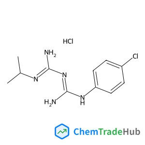 1-[N'-(4-chlorophenyl)carbamimidamido]-N-(propan-2-yl)methanimidamide hydrochloride