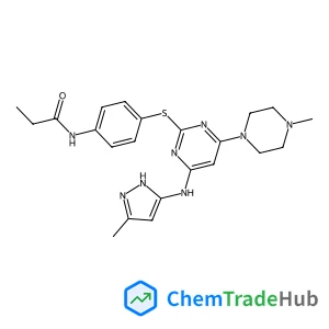 N-[4-({4-(4-Methyl-1-piperazinyl)-6-[(5-methyl-1H-pyrazol-3-yl)amino]-2-pyrimidinyl}sulfanyl)phenyl]propanamide