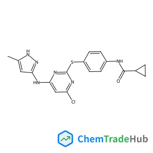 N-[4-({4-Chloro-6-[(5-methyl-1H-pyrazol-3-yl)amino]-2-pyrimidinyl}sulfanyl)phenyl]cyclopropanecarboxamide