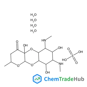 (2R,4aR,5aR,6S,7S,8R,9S,9aR,10aS)-4a,7,9-Trihydroxy-2-methyl-6,8-bis(methylamino)decahydro-4H-pyrano[2,3-b][1,4]benzodioxin-4-one sulfate hydrate (1:1:1)