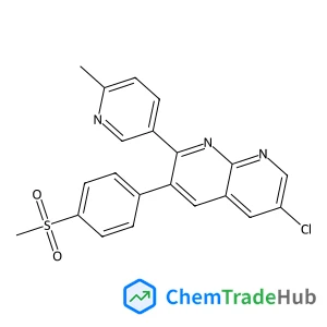 6-Chloro-2-(6-methyl-3-pyridinyl)-3-[4-(methylsulfonyl)phenyl]-1,8-naphthyridine