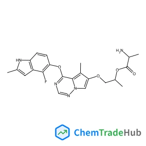(2R)-1-({4-[(4-Fluoro-2-methyl-1H-indol-5-yl)oxy]-5-methylpyrrolo[2,1-f][1,2,4]triazin-6-yl}oxy)-2-propanyl L-alaninate