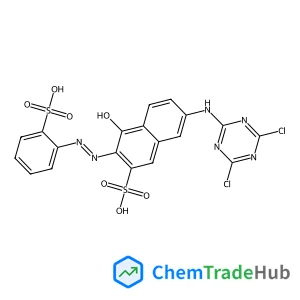 7-[(4,6-Dichloro-1,3,5-triazin-2-yl)amino]-4-hydroxy-3-[(E)-(2-sulfophenyl)diazenyl]-2-naphthalenesulfonic acid